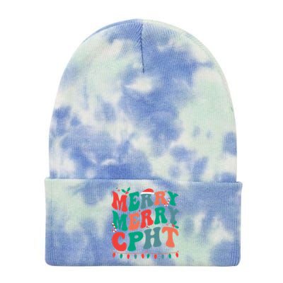 Merry Cpht Christmas Certified Pharmacy Technician Xmas Gift Tie Dye 12in Knit Beanie