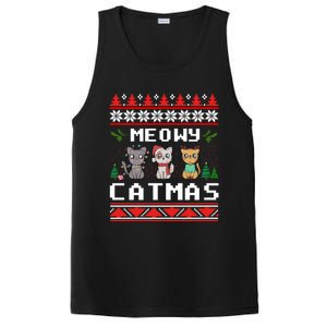 Meowy Catmas Cute Cats Funny Christmas Xmas Ugly Style Gift PosiCharge Competitor Tank