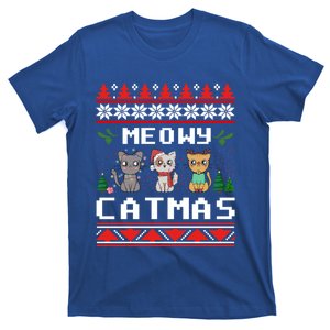 Meowy Catmas Cute Cats Funny Christmas Xmas Ugly Style Gift T-Shirt