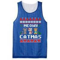 Meowy Catmas Cute Cats Funny Christmas Xmas Ugly Style Gift Mesh Reversible Basketball Jersey Tank