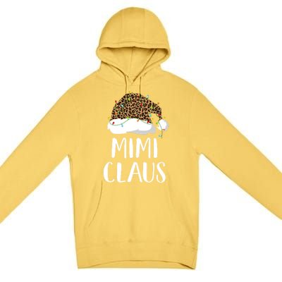 Mimi Claus Christmas Hat Santa Leopard Merry Christmas Great Gift Premium Pullover Hoodie