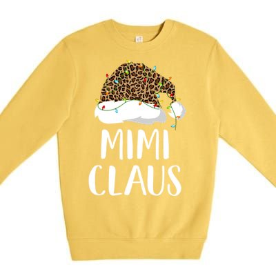 Mimi Claus Christmas Hat Santa Leopard Merry Christmas Great Gift Premium Crewneck Sweatshirt