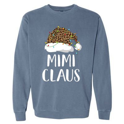 Mimi Claus Christmas Hat Santa Leopard Merry Christmas Great Gift Garment-Dyed Sweatshirt