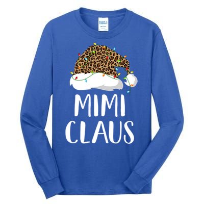 Mimi Claus Christmas Hat Santa Leopard Merry Christmas Great Gift Tall Long Sleeve T-Shirt