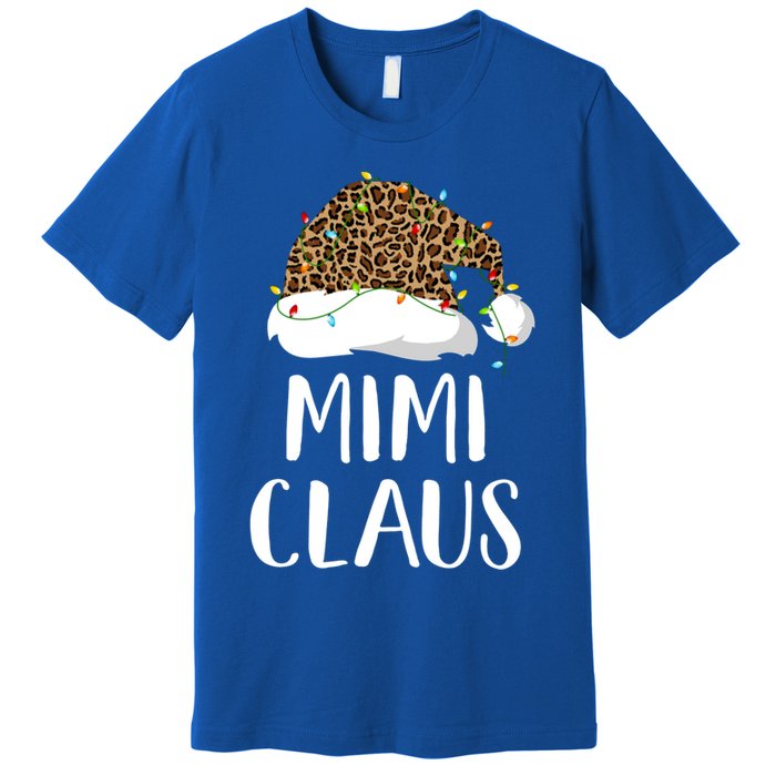 Mimi Claus Christmas Hat Santa Leopard Merry Christmas Great Gift Premium T-Shirt