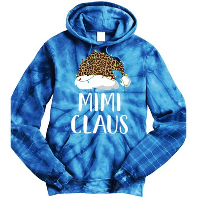 Mimi Claus Christmas Hat Santa Leopard Merry Christmas Great Gift Tie Dye Hoodie