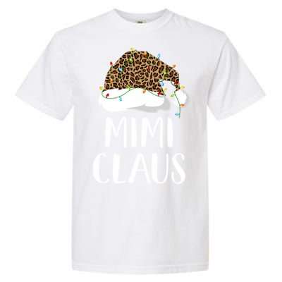 Mimi Claus Christmas Hat Santa Leopard Merry Christmas Great Gift Garment-Dyed Heavyweight T-Shirt