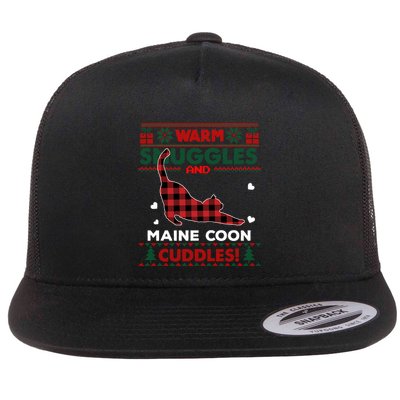 Maine Coon Cat Lover Cute Cat Xmas Ugly Christmas Gift Flatbill Hat