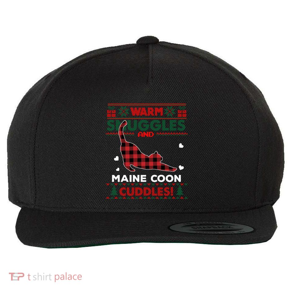 Maine Coon Cat Lover Cute Cat Xmas Ugly Christmas Gift Wool Snapback Cap