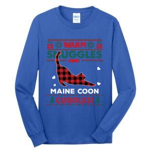 Maine Coon Cat Lover Cute Cat Xmas Ugly Christmas Gift Tall Long Sleeve T-Shirt