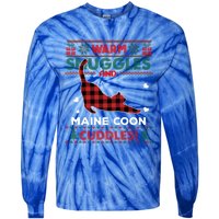 Maine Coon Cat Lover Cute Cat Xmas Ugly Christmas Gift Tie-Dye Long Sleeve Shirt