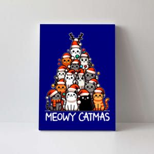 Meowy Christmas Cat Santa For Cat Mom Christmas Cat Gift Canvas