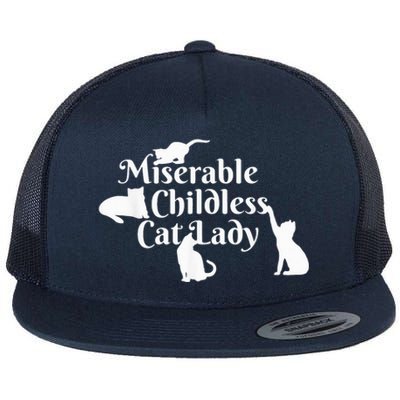 Miserable Childless Cat Lady Madam President 2024 Flat Bill Trucker Hat