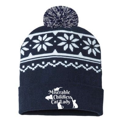 Miserable Childless Cat Lady Madam President 2024 USA-Made Snowflake Beanie