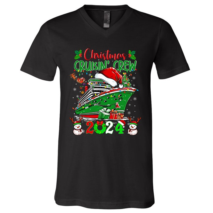 Merry Cruisemas Cruise 2024 Funny Christmas Cruisin Crew V-Neck T-Shirt