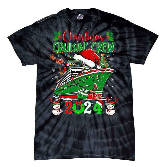 Merry Cruisemas Cruise 2024 Funny Christmas Cruisin Crew Tie-Dye T-Shirt