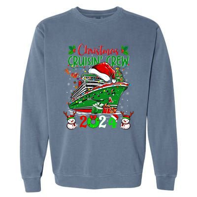 Merry Cruisemas Cruise 2024 Funny Christmas Cruisin Crew Garment-Dyed Sweatshirt