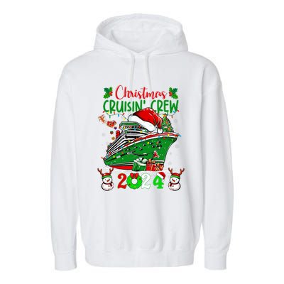 Merry Cruisemas Cruise 2024 Funny Christmas Cruisin Crew Garment-Dyed Fleece Hoodie