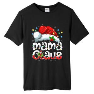 Mama Claus Christmas Lights Santa Hat Pajama Family Matching  Tall Fusion ChromaSoft Performance T-Shirt