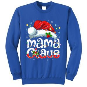 Mama Claus Christmas Lights Santa Hat Pajama Family Matching  Sweatshirt