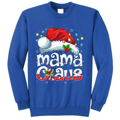 Mama Claus Christmas Lights Santa Hat Pajama Family Matching  Sweatshirt