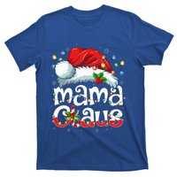 Mama Claus Christmas Lights Santa Hat Pajama Family Matching  T-Shirt