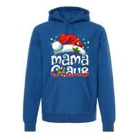 Mama Claus Christmas Lights Santa Hat Pajama Family Matching  Premium Hoodie