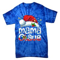 Mama Claus Christmas Lights Santa Hat Pajama Family Matching  Tie-Dye T-Shirt