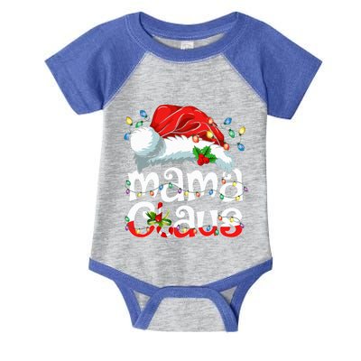 Mama Claus Christmas Lights Santa Hat Pajama Family Matching  Infant Baby Jersey Bodysuit