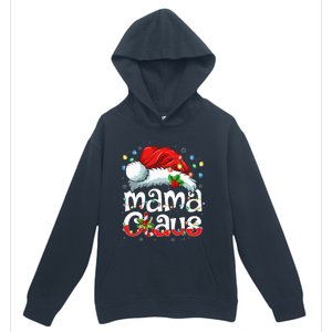 Mama Claus Christmas Lights Santa Hat Pajama Family Matching  Urban Pullover Hoodie