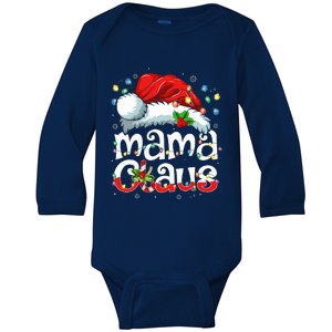 Mama Claus Christmas Lights Santa Hat Pajama Family Matching  Baby Long Sleeve Bodysuit