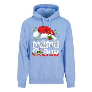 Mama Claus Christmas Lights Santa Hat Pajama Family Matching  Unisex Surf Hoodie