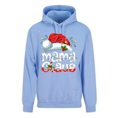 Mama Claus Christmas Lights Santa Hat Pajama Family Matching  Unisex Surf Hoodie