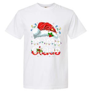 Mama Claus Christmas Lights Santa Hat Pajama Family Matching  Garment-Dyed Heavyweight T-Shirt