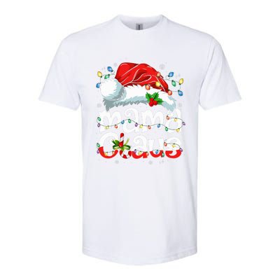 Mama Claus Christmas Lights Santa Hat Pajama Family Matching  Softstyle CVC T-Shirt