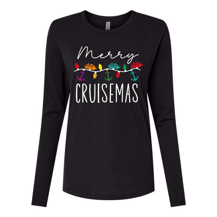 Merry Cruisemas Cruise Christmas Xmas Pajamas Holiday Funny Womens Cotton Relaxed Long Sleeve T-Shirt