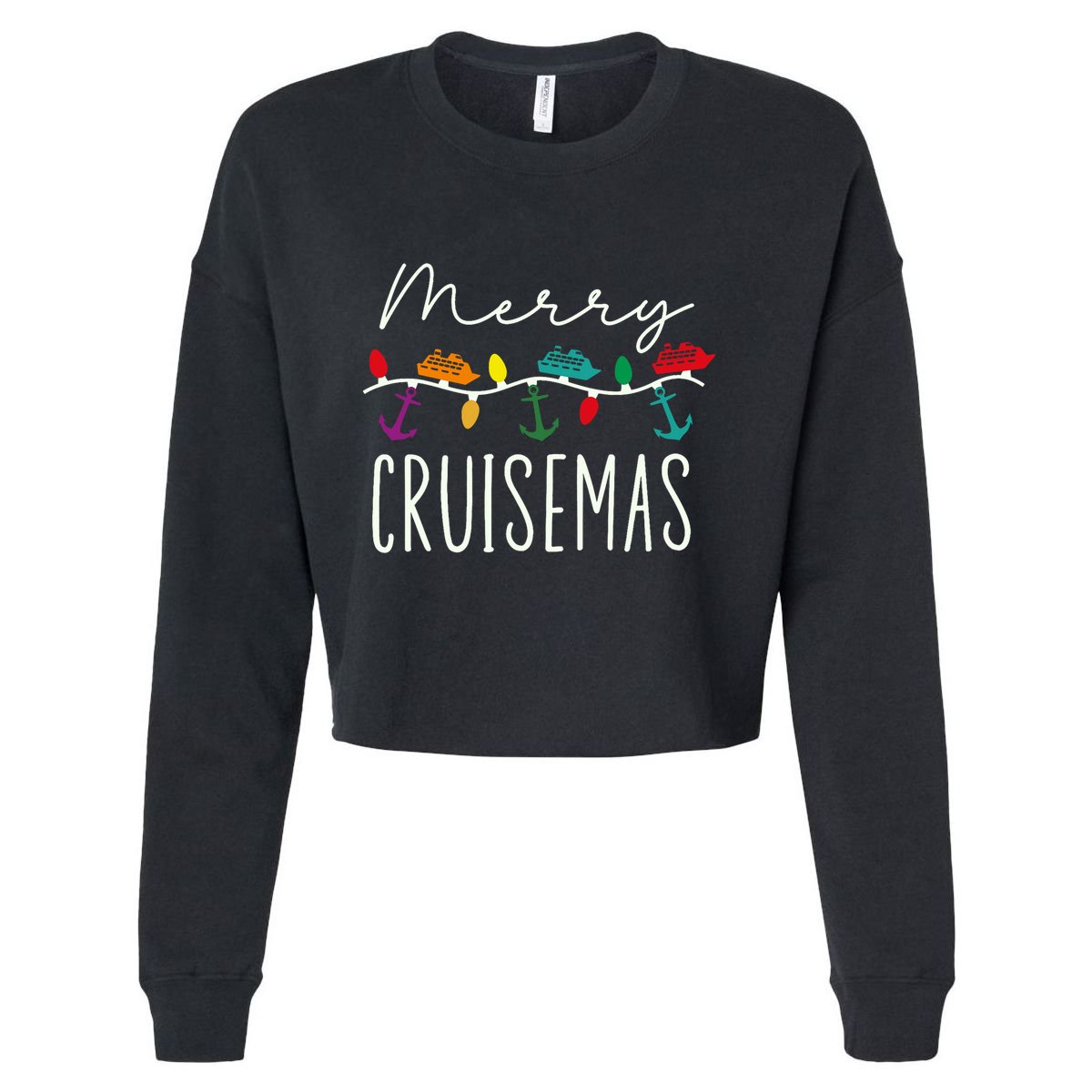 Merry Cruisemas Cruise Christmas Xmas Pajamas Holiday Funny Cropped Pullover Crew