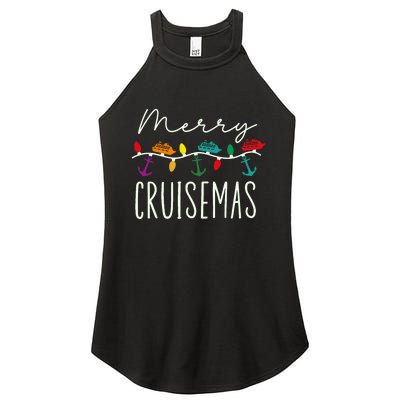 Merry Cruisemas Cruise Christmas Xmas Pajamas Holiday Funny Women's Perfect Tri Rocker Tank