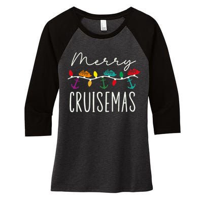 Merry Cruisemas Cruise Christmas Xmas Pajamas Holiday Funny Women's Tri-Blend 3/4-Sleeve Raglan Shirt