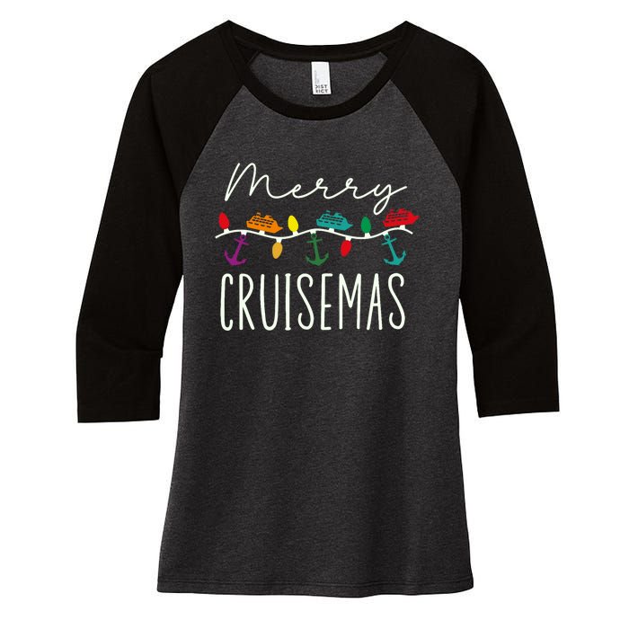 Merry Cruisemas Cruise Christmas Xmas Pajamas Holiday Funny Women's Tri-Blend 3/4-Sleeve Raglan Shirt