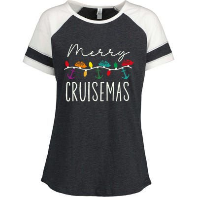 Merry Cruisemas Cruise Christmas Xmas Pajamas Holiday Funny Enza Ladies Jersey Colorblock Tee