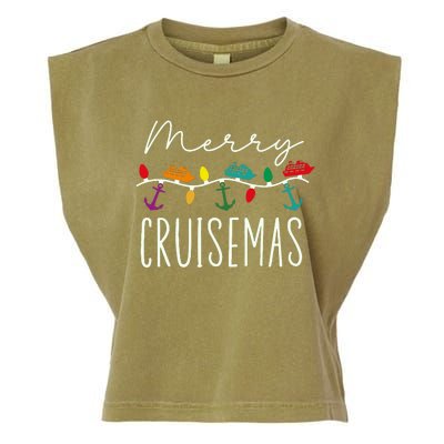 Merry Cruisemas Cruise Christmas Xmas Pajamas Holiday Funny Garment-Dyed Women's Muscle Tee