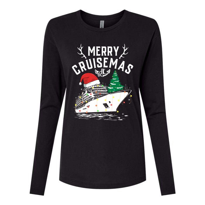 Merry Cruisemas Cruise Ship Family Christmas Funny Womens Cotton Relaxed Long Sleeve T-Shirt