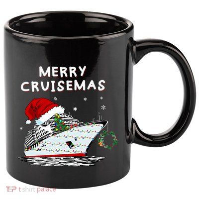 Merry Cruisemas Cruise Ship Santa Hat Christmas Holiday 11oz C Handle Ceramic Mug