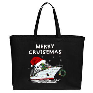 Merry Cruisemas Cruise Ship Santa Hat Christmas Holiday Cotton Canvas Jumbo Tote