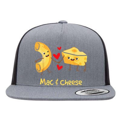 Mac & Cheese Couple Macaroni And Cheese Lover Foodie Flat Bill Trucker Hat