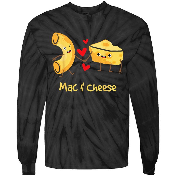 Mac & Cheese Couple Macaroni And Cheese Lover Foodie Tie-Dye Long Sleeve Shirt