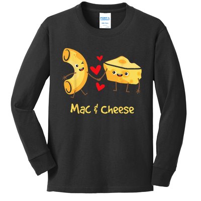 Mac & Cheese Couple Macaroni And Cheese Lover Foodie Kids Long Sleeve Shirt