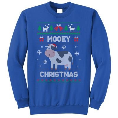 Mooey Christmas Cow Santa Claus Hat Ugly Christmas Funny Gift Sweatshirt