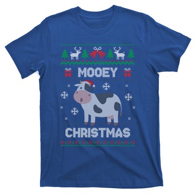 Mooey Christmas Cow Santa Claus Hat Ugly Christmas Funny Gift T-Shirt